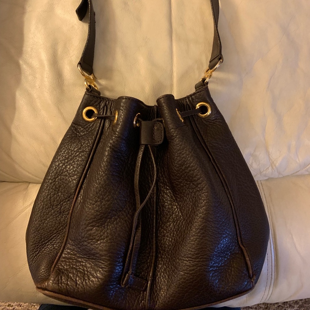 Brown leather hobo - purse - hand bag
